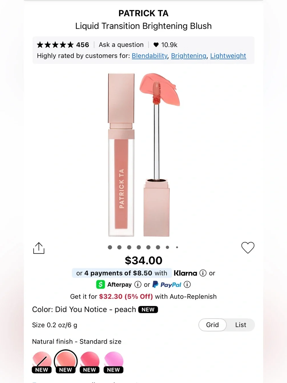 Patrick Ta liquid transition brightening blush! New!!